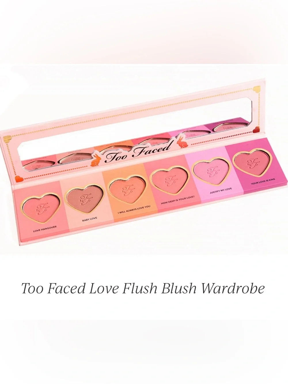 Too faced Love Flush long Lasting Blush Wardrobe and Small Brush applicator New